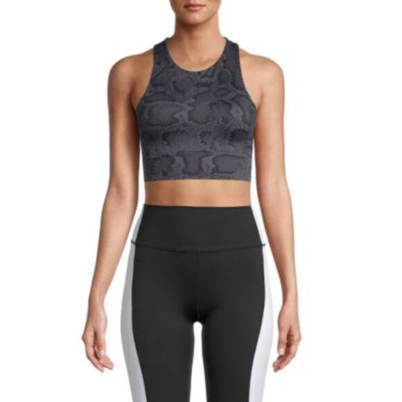 AllFenix Indie Python-Print Racerback Longline Sports Bra - Navy Snake - M - Picture 3 of 8